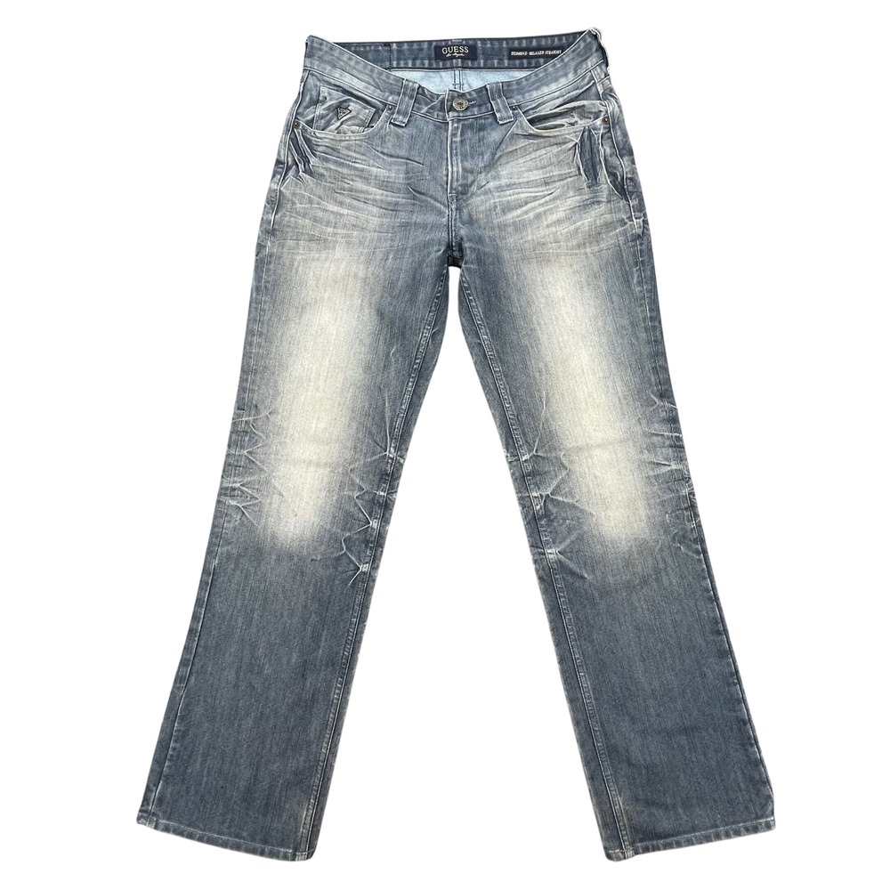 Guess Blue Desmond Relaxed Straight Leg Jeans Mens 30